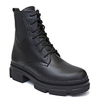 Кожаные ботинки с резинкой с молнией зимняя Женская обувь больших размеров 42 43 44 COSMO Shoes Katerine BS