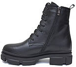 Шкіряні черевики з гумкою і блискавкою застібкою зимове жіноче взуття на платформі COSMO Shoes Katerinа, фото 3