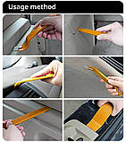 Набір інструментів для ремонту інтер'єру авто "4 в 1". Знімач обшивки, кліпс, модінгів, емблем, фото 4