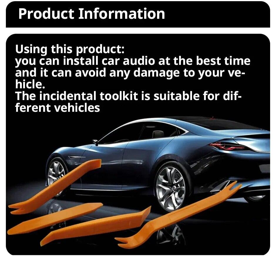 Набір інструментів для ремонту інтер'єру авто "4 в 1". Знімач обшивки, кліпс, модінгів, емблем, фото 1
