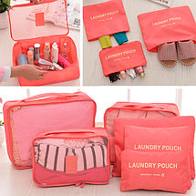 Набір дорожніх сумок органайзерів для валізи, Комплект з 6 органайзерів (різні кольори), фото 2