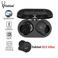 Беспроводные Bluetooth-наушники Sabbat X12 Ultra Snow White с поддержкой aptX (Черно-белый)