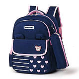 Шкільний рюкзак ортопедичний з пеналом для дівчинки першокласниці 1 2 3 клас 7-8-9 років, портфель ранець в школу, фото 3