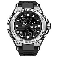 Чоловічий спортивний годинник Sanda 739 Black-Silver