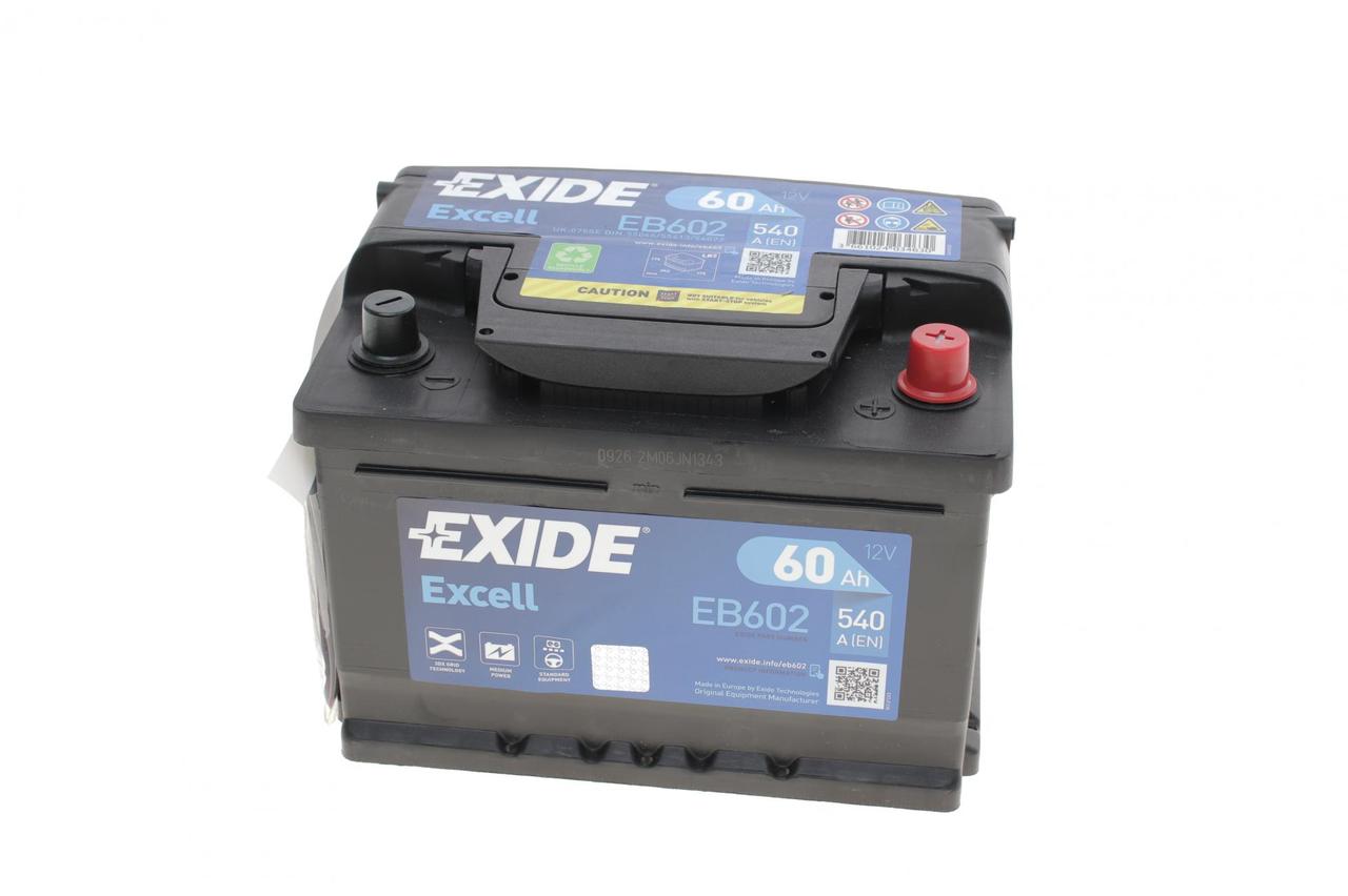 Акумулятор Exide Excell 60Ah 540A (0) R+