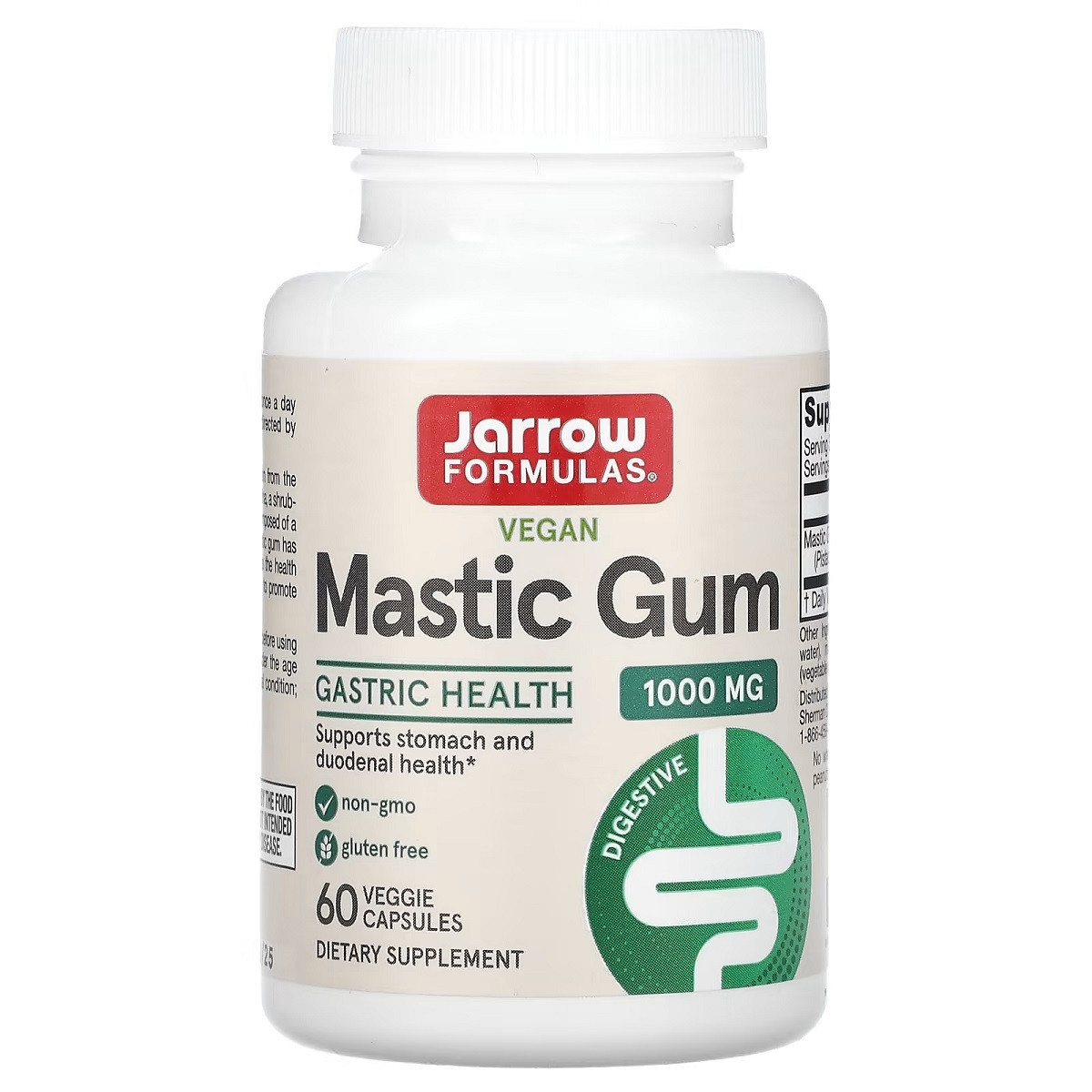 Мастикова смола, 500 мг, Mastic Gum, Jarrow Formula, 60 вегетаріанських капсул