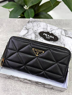 Гаманець жіночий великий, гаманець Прада чорний — LUX якість