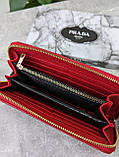 Гаманець жіночий великий, гаманець Прада червоний — LUX якість, фото 4