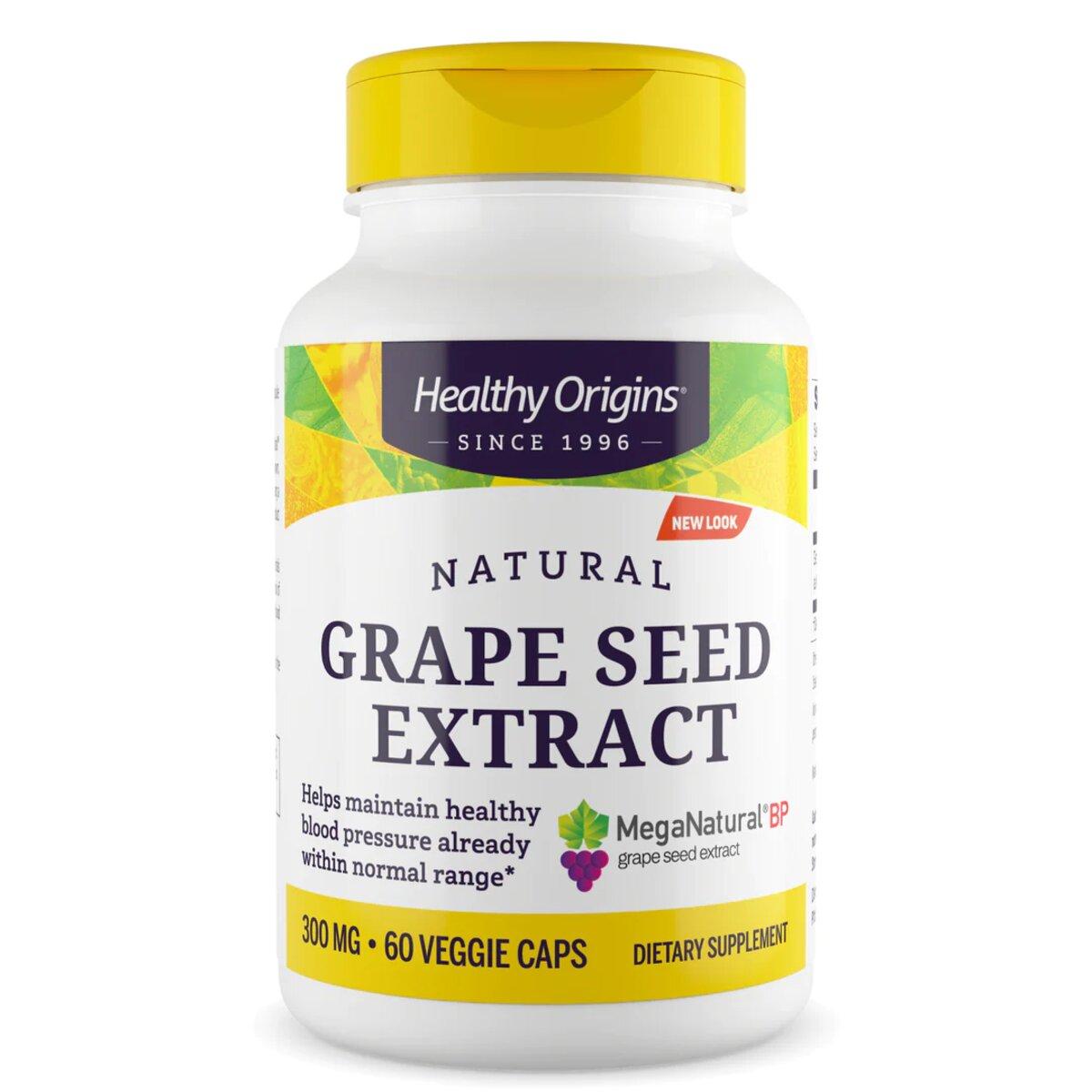 Екстракт виноградних кісточок, 300 мг, MegaNatural-BP Grape Seed Extract, Healthy Origins, 60 вегетаріанських, фото 1