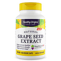 Екстракт виноградних кісточок, 300 мг, MegaNatural-BP Grape Seed Extract, Healthy Origins, 60 вегетаріанських