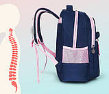 Шкільний рюкзак ортопедичний з пеналом для дівчинки першокласниці 1 2 3 клас 7-8-9 років, портфель ранець в школу, фото 6