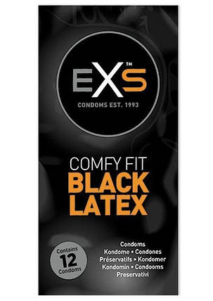 Презервативи Exs чорні латексні BLACK Latex VEGAN 12 штук, фото 4