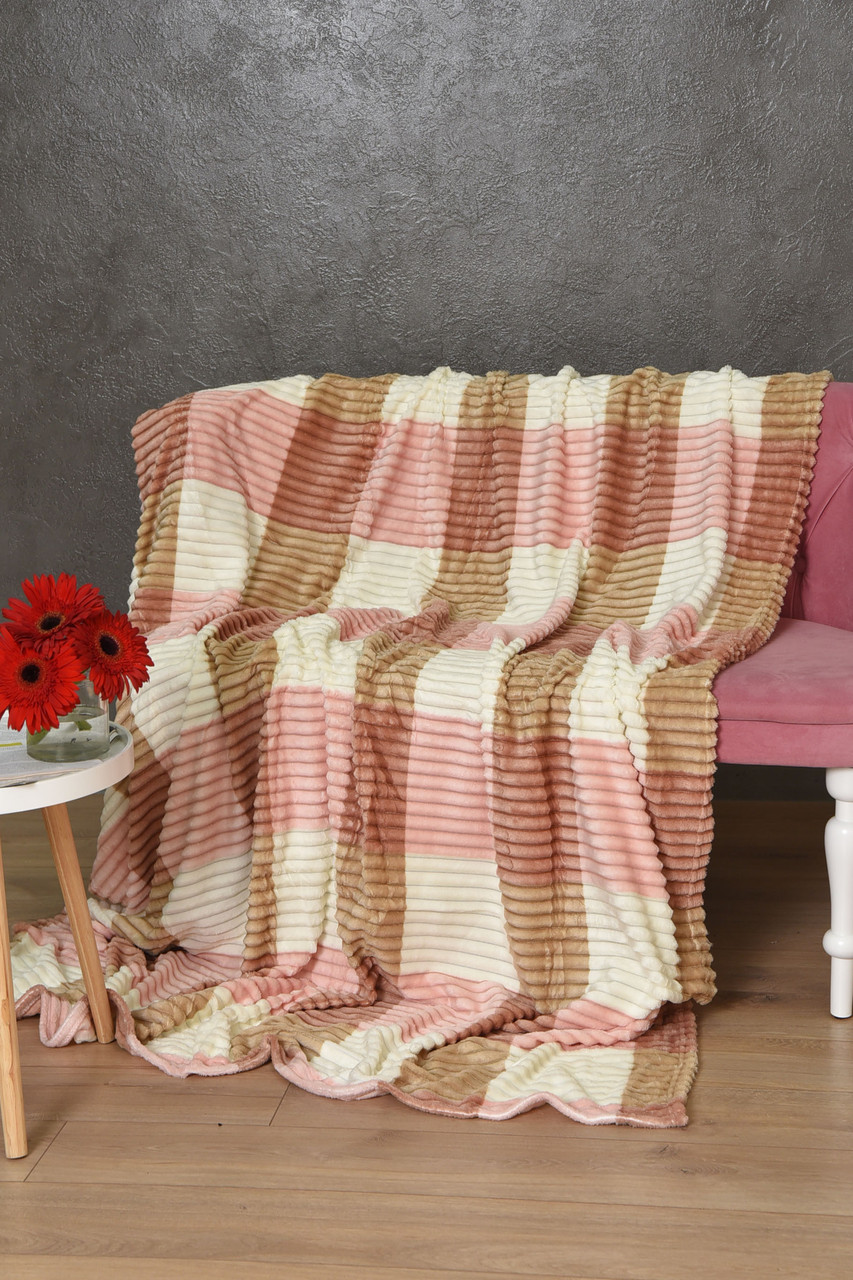 Плед біло-рожевого кольору розмір 150*200 169966P, фото 1