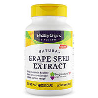 Экстракт виноградных косточек, 300 мг, MegaNatural-BP Grape Seed Extract, Healthy Origins, 60 вегетарианских