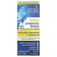 Пробиотик с витамином D в каплях для новорожденных, 400 МЕ, Baby Probiotic Drops+Vitamin D, Mommy's Bliss, 10