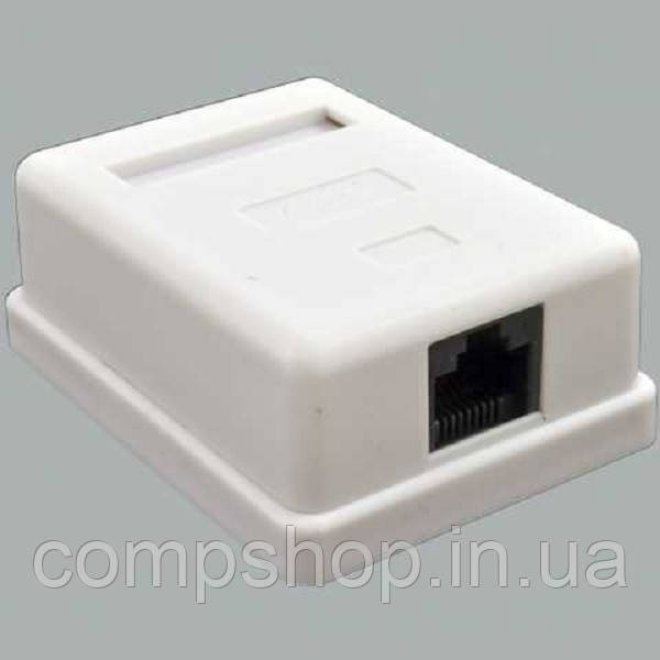 Розетка 1-портова RJ45 кат.5e біла (KDWP6034) Kingda (код 136158)