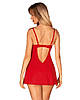 Пеньюар Obsessive Ingridia chemise & thong M/L, червоний, сорочка, стрінги, фото 8