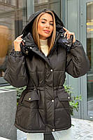 Куртка жіноча єврозима чорного кольору р.M 170702S