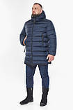 Чоловіча темно-синя куртка великого розміру з розрізами з боків модель 53661, фото 6