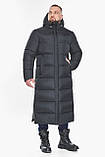 Довга чоловіча куртка великого розміру графітового кольору модель 53300, фото 6