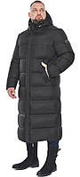 Чорна чоловіча зимова куртка великого розміру з розрізами модель 53300