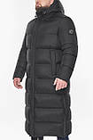 Чорна чоловіча зимова куртка великого розміру з розрізами модель 53300, фото 8