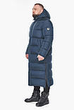 Синя чоловіча подовжена куртка великого розміру на зиму модель 53300, фото 7