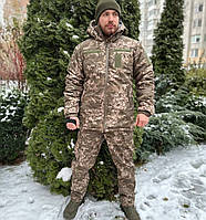 Зимний теплый и водонепроницаемый костюм Omni-Heat (куртка + штаны) Пиксель S, костюм военный пиксель, форма M