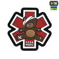 M-tac Резиновый шеврон патч « Медведь Парамедик» Paramedic TacMed Красный на липучке