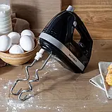 Міксер чорний 2 віночки + 2 гачки для тіста 400 Вт Grunhelm GRM661, фото 4