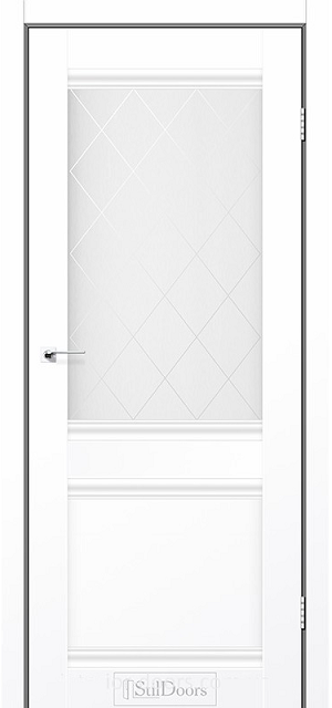 Двері міжкімнатні Стільдорс/ StilDoors Capital-02 Білий матовий (скло з малюнком), фото 1