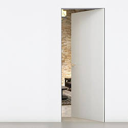 Двері прихованого монтажу City Львів INSIDE внутрішнього відкривання з чорним торцем AL