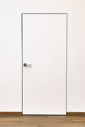 Двері прихованого монтажу City Львів зовнішнього відкривання Грунт - з чорним торцем AL