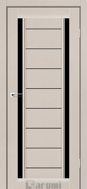 Міжкімнатні двері Дарумі/ Darumi Madrid Димчастий краст (з чорним склом), фото 1
