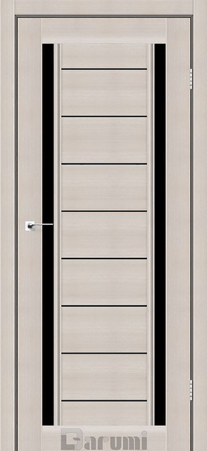 Міжкімнатні двері Дарумі/ Darumi Madrid Дуб мембау (з чорним склом), фото 1