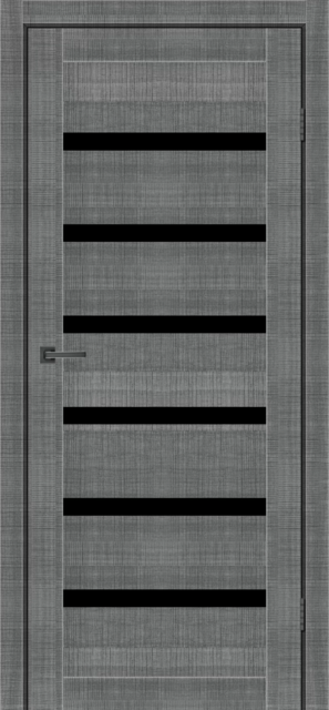 Двері міжкімнатні MSDoors Louisiana Сільвер (з чорним склом), фото 1