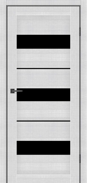 Двері міжкімнатні MSDoors Vegas Перлина (з чорним склом), фото 1