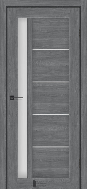 Двері міжкімнатні КФД/ KFD Grand Бук графіт ПВХ (зі склом сатин), фото 1