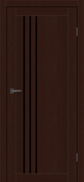 Двері міжкімнатні MSDoors Nevada Горіх темний (з чорним склом), фото 1