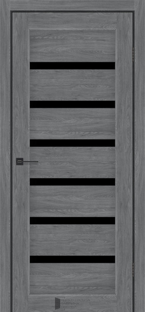 Двері міжкімнатні КФД/ KFD Bristol Бук графіт ПВХ (з чорним склом), фото 1