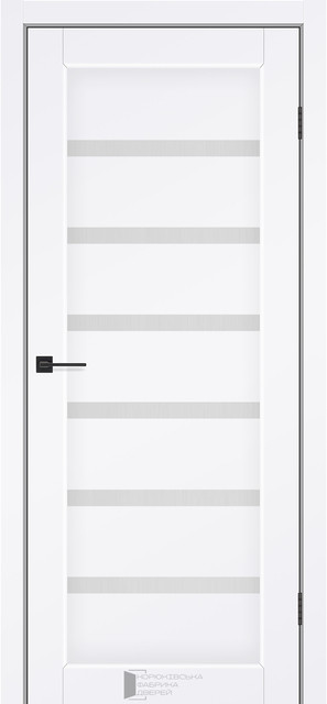 Двері міжкімнатні КФД/ KFD Bristol Білий матовий ПП (зі склом сатин), фото 1