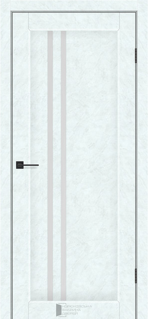 Двері міжкімнатні КФД/ KFD Prague Бетон білий ПВХ (зі склом сатин), фото 1