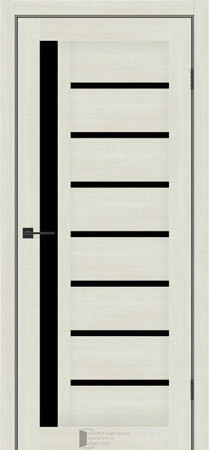 Двері міжкімнатні КФД/ KFD Arkadia Шимо Ваніль (з чорним склом), фото 1