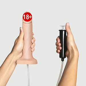 Кончайний фаллоімітатор Strap-On-Me Squirting Cum Dildo Realistic Vanilla, діам. 3,5 см, силікон