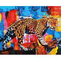 Набор картин по номерам 2 в 1 Идейка Яркий леопард 40х50 KHO4338 и Ягуар поп-арт 40х40 Nia-mart