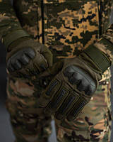 Защитные тактические перчатки на зиму Oliva, Теплые сенсорные военные перчатки армейское снаряжение XL