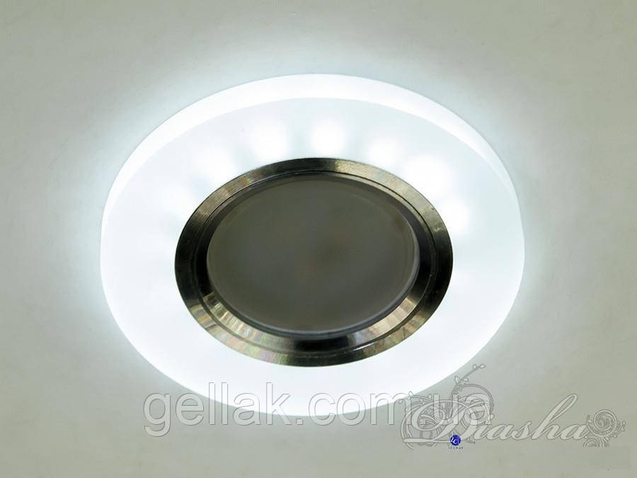 Точковий світильник з LED-підсвіткою вбудований круглий матовий білий MR-16 GU5.3 7870R