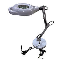 Лампа-лупа LED настільна на струбцині та підставці