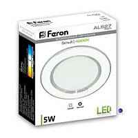 Светильник светодиодный Feron AL527 5W белый (LED панель) встраиваемый точечный