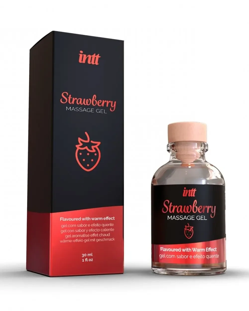 Согревающий массажный гель для интимных зон Intt Strawberry со вкусом клубники, 30 мл